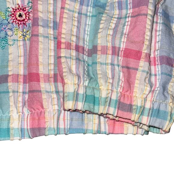 Alfred Dunner Button Front Jacket Women's Size 14 Pastel Plaid Embroidered Light - Picture 5 of 10